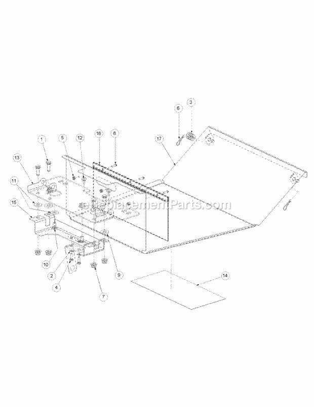Floor Panel Assembly Diagram and Parts List for M50-KHS 53BB5BBP750 Cub Cadet Sprayer